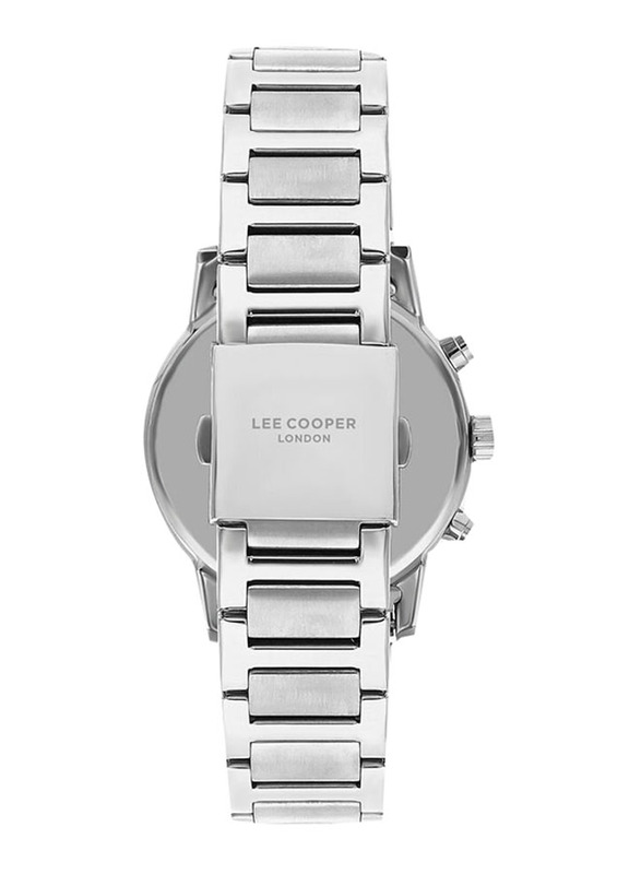 Lee Cooper Analog Watch for Men Stainless Steel Band, Water Resistant & Chronograph, LC07505.380, Red/Silver