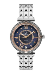 Beverly Hills Polo Club Analog Watch for Women with Stainless Steel Band, Water Resistant, BP3222X.590, Blue-Silver