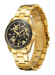 Kenneth Scott Analog Watch for Men with Stainless Steel Band, Water Resistant & Chronograph, K22312-gbgb, Gold-Black