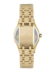 Beverly Hills Polo Club Analog Watch for Women with Stainless Steel Band, Water Resistant, Bp3161x.130, Gold-White