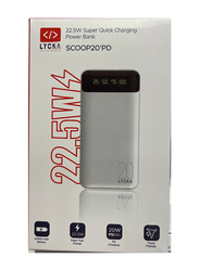 Lycka 2000mAh PD Scoop Super Quick Charging Power Bank, Silver