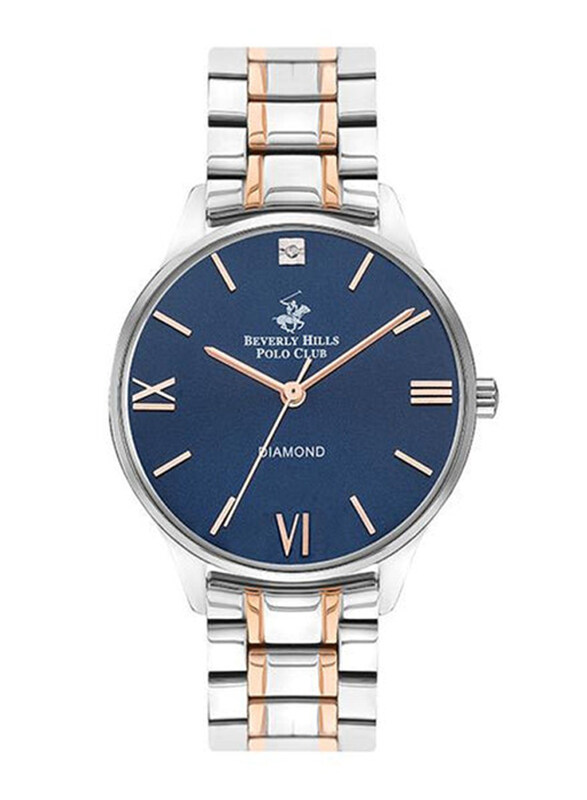 

Polo Beverlly Hills Beverly Hills Polo Club Analog Watch for Women Metal Band, BP3198X.390, Blue/Silver