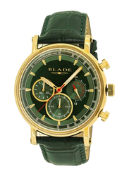 Blade Aura 54 Power Analog Watch for Men with Leather Band, Water Resistant & Chronograph, 3634G1GEE, Green