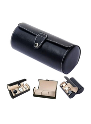3-Slot PU Leather Watch Box, QJ1533BT, Black