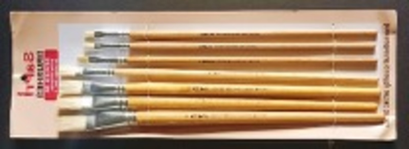 BRUSH SAPRI 56 WHITE BRISTLES FLAT SET OF 7 (Nos 1-2-4-6-8-10-12)