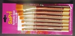 BRUSH SAPRI 67 SYNTHETIC GOLD FLAT SET OF 7 (Nos 1-2-4-6-8-10-12)