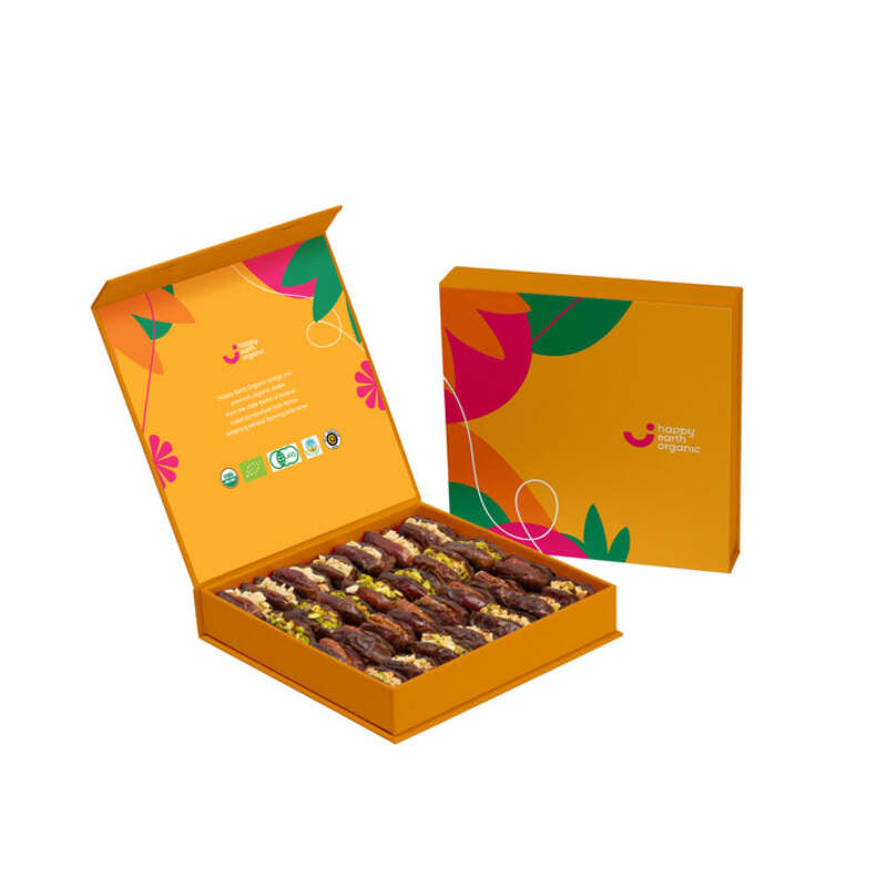 Organic Filled Dates Gift Box- Vibrant Yellow, 500g