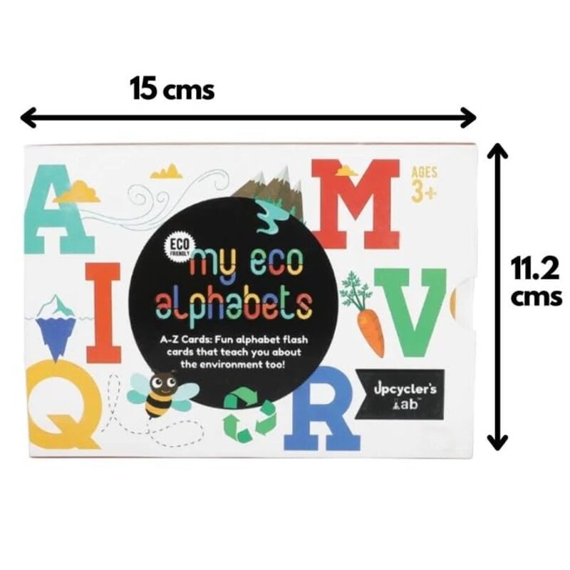 BUY RESPONSIBLY Eco Alphabets Flashcards Cards for Kids Ages 3-6 - Lowercase and Uppercase Letter Recognition Learning Game, Teacher Designed for Classroom, Preschool, Kids and Toddlers