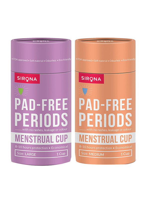 Sirona Reusable Menstrual Cup for Women with Pouch, Free Size