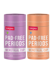 Sirona Reusable Menstrual Cup for Women with Pouch, Free Size