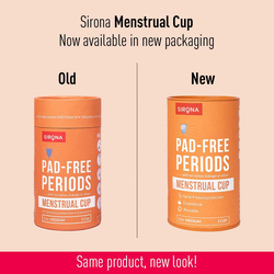 Sirona Reusable Menstrual Medium Cup for Women with Pouch, 3 Pieces