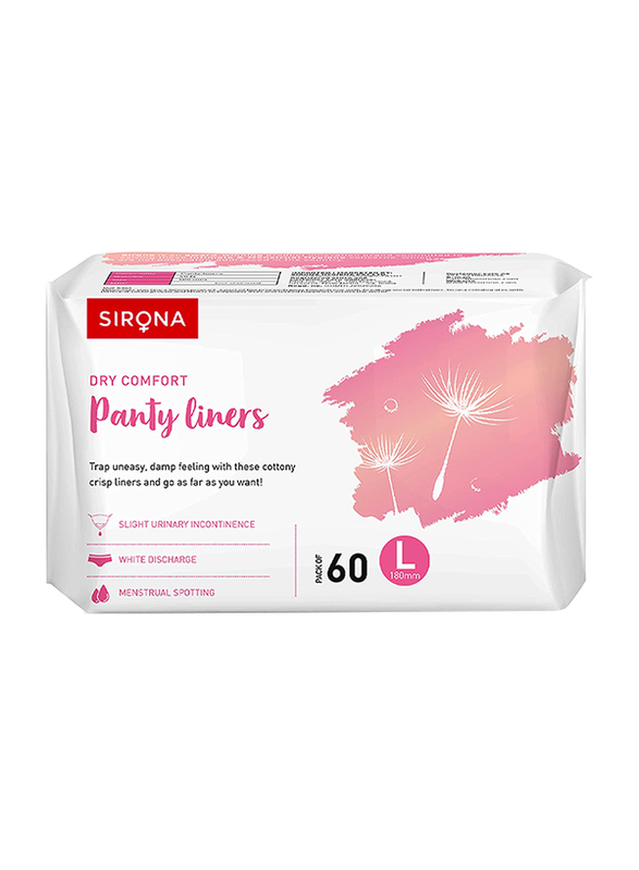 Sirona Dry Comfort Daily Use Panty Large Liners for Women, 60 Pieces