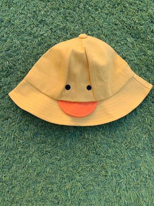 The Girl Cap All Season Sun Protection Cotton Smiley Print Bucket Hat, 2-6 Years, Yellow