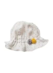 The Girl Cap All Season Sun Protection Cotton Polka Print Bucket Hat, 2-6 Years, White