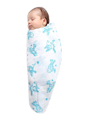 Buy Responsibly Cotton & Muslin Animal Theme of Sparrow Baby Wrap Swaddle, 3-6 Months, Design 1