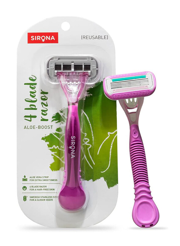 

Sirona 4 Blade Reusable Hair Removal Razor for Women, 1 Piece