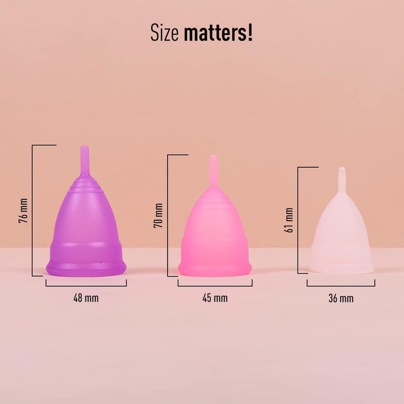 Sirona Reusable Menstrual Medium Cup for Women with Pouch, 3 Pieces