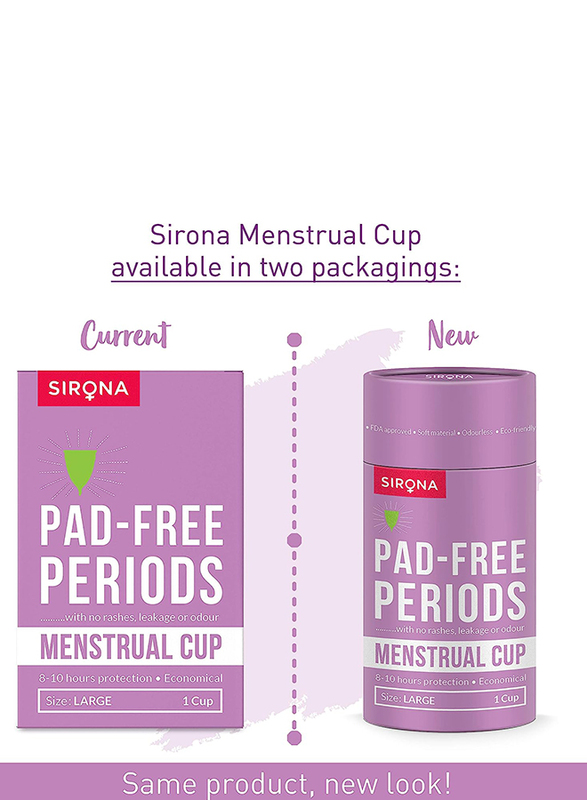 Sirona Reusable Menstrual Large Cup for Women with Pouch, 1 Piece