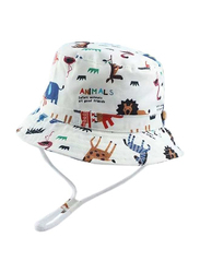 The Girl Cap All Season Sun Protection Cotton Animals Print Bucket Hat, 2-6 Years, Multicolour