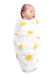 Kaarpas Organic Cotton Muslin Baby Wrap Swaddle, 0-24 Months, White