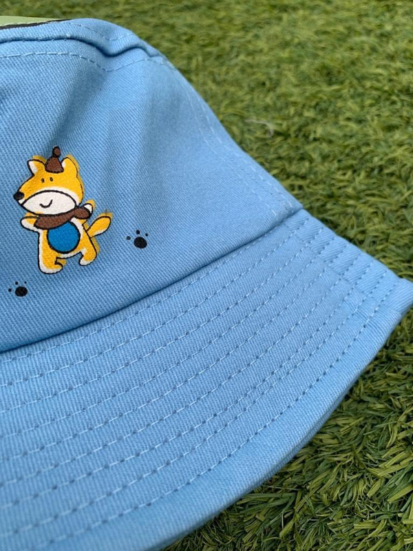 The Girl Cap All Season Sun Protection Cotton Cartoon Print Bucket Hat, 2-6 Years, Blue