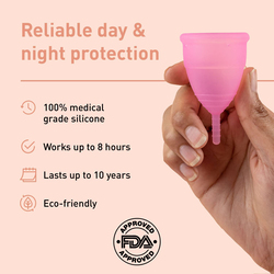 Sirona Pro Reusable Menstrual Cup for Women with Pouch, Medium