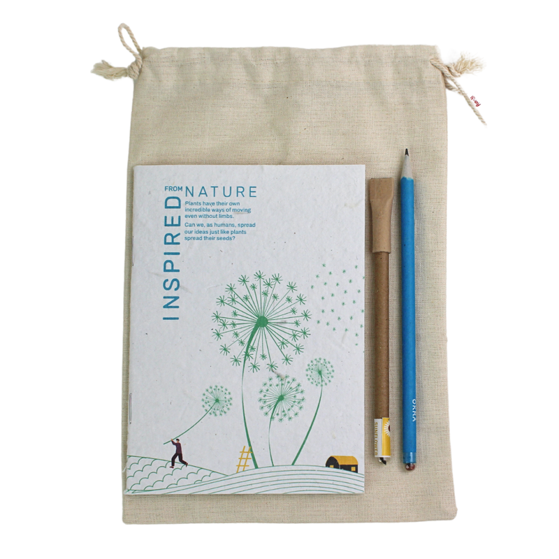 

Buy Responsibly Plantable Starter Kit, 1 Plantable Notepad, 1 Seed Pen, 1 Seed Pencils 100% Eco Friendly Stationary Set with Biodegradable Cotton Bag