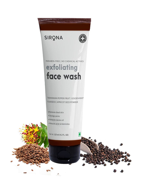 Sirona Natural Exfoliating Face Wash Facial Cleanser, 1 x 4.2Oz