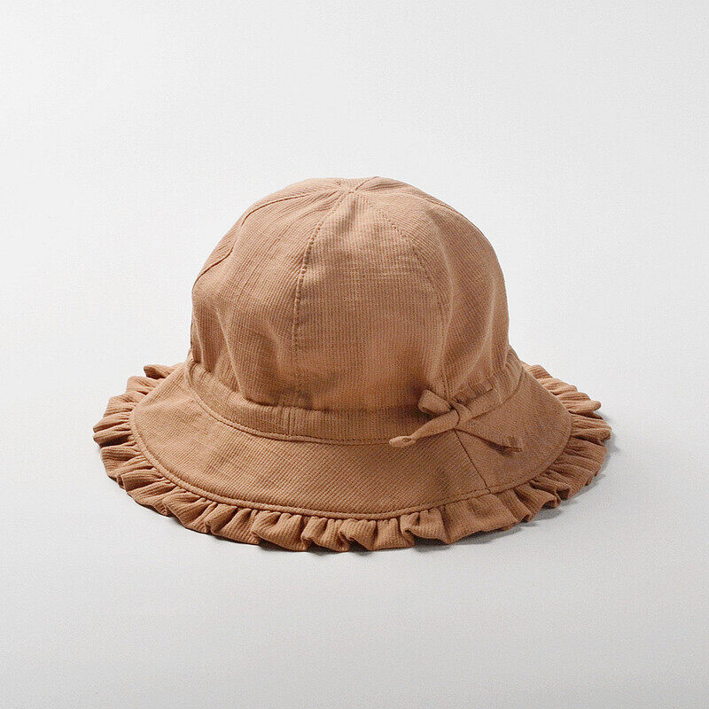 TGC Kids Summer Cotton Bucket Hat No Deformation Sun Protection for All Season Beach Vacation Getaway Headwear (2-6 Years Brown)