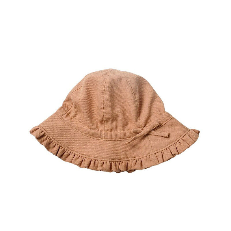 TGC Kids Summer Cotton Bucket Hat No Deformation Sun Protection for All Season Beach Vacation Getaway Headwear (2-6 Years Brown)