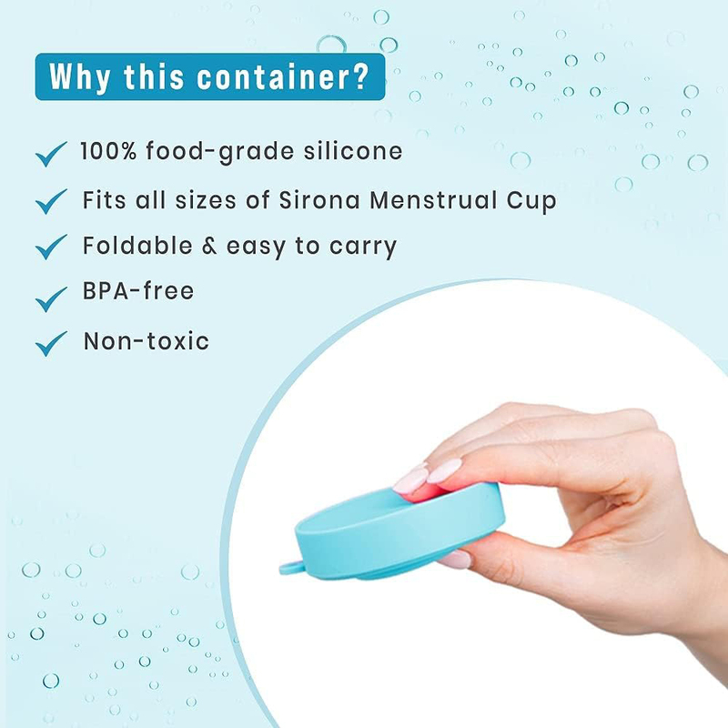 Sirona Collapsible Silicone Cup Foldable Sterilizing Container Menstrual Cup, Large