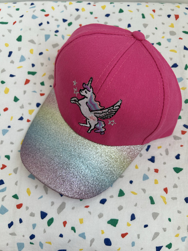 The Girl Cap durable cotton Kids Cap, Unicorn Kids Caps are Perfect for Beach, Travelling and Outdoor activities, Rainbow design Easy to match with Different Clothing Styles, Fuschia