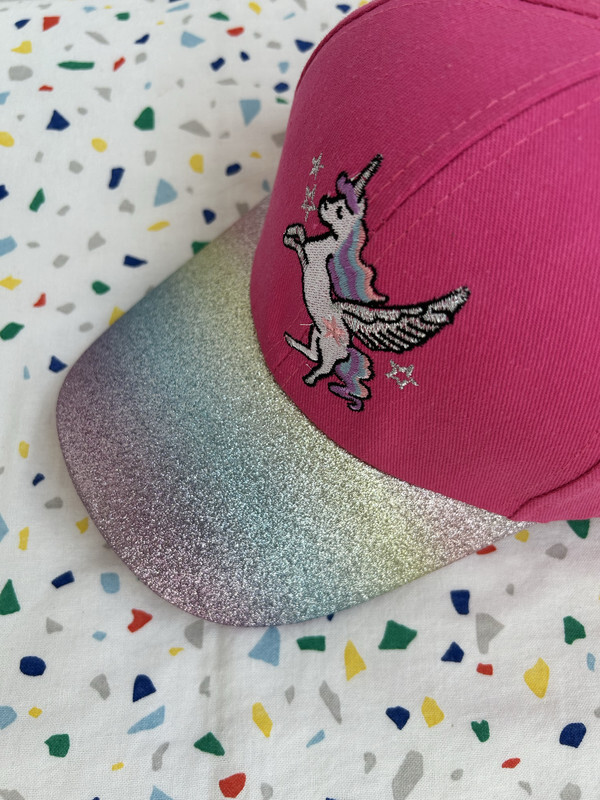 The Girl Cap durable cotton Kids Cap, Unicorn Kids Caps are Perfect for Beach, Travelling and Outdoor activities, Rainbow design Easy to match with Different Clothing Styles, Fuschia