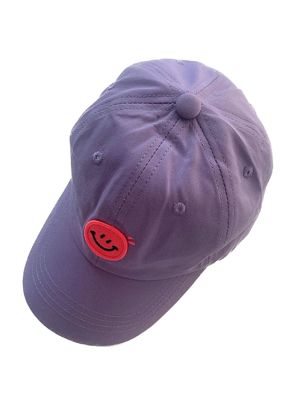The Girl Cap Durable Smiley Cap For Girls, Purple