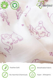 Buy Responsibly Premium Organic Cotton Muslin Animal Theme Of Elephant Baby Wrap Swaddle, 3-6 Months, Design 1