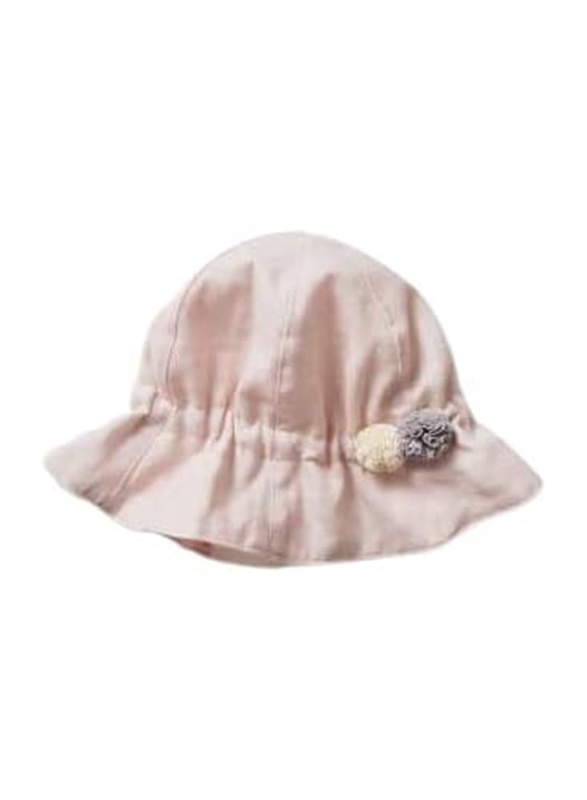 The Girl Cap All Season Sun Protection Cotton Polka Print Bucket Hat, 2-6 Years, Pink