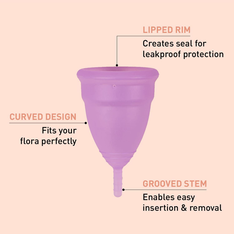 Sirona Reusable Menstrual Cup for Women with Drawstring Pouch, Free Size