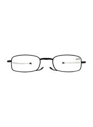 FindMyReader.com Full-Rim Rectangle Black Folding Reading Glasses For Unisex, Transparent Lens, Power 2.5