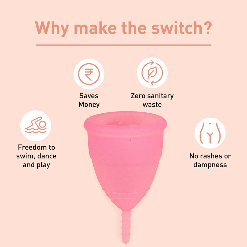 Sirona Pro Reusable Menstrual Cup for Women with Pouch, Medium