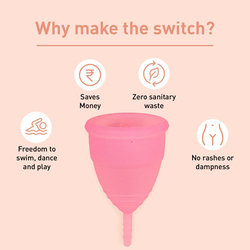 Sirona Pro Reusable Menstrual Cup for Women with Pouch, Medium