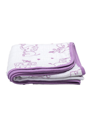 Buy Responsibly 2 Layered Cotton & Muslin Adorable Elephant Quilt Blanket, Design 1