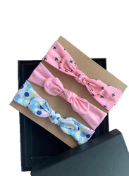 The Girl Cap Elastic Headband for Baby Girls, Style#12, 3 Pieces, Multicolour