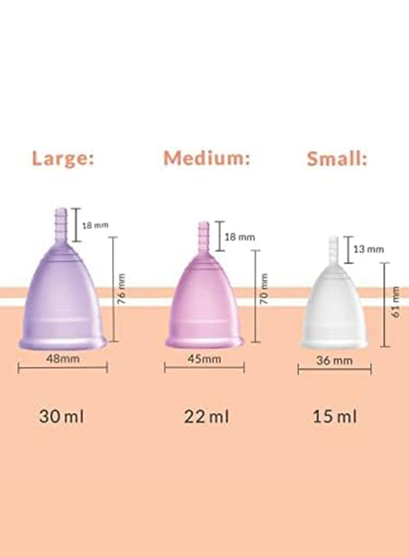 Sirona Reusable Menstrual Cup for Women with Pouch, Small/Medium