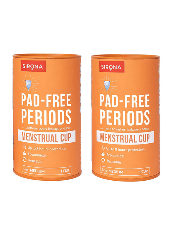 Sirona Reusable Menstrual Medium Cup for Women with Pouch, 1 Piece