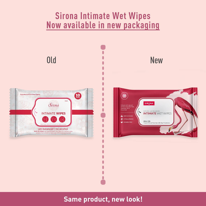 Sirona Natural Intimate Wipes, 30 Pieces