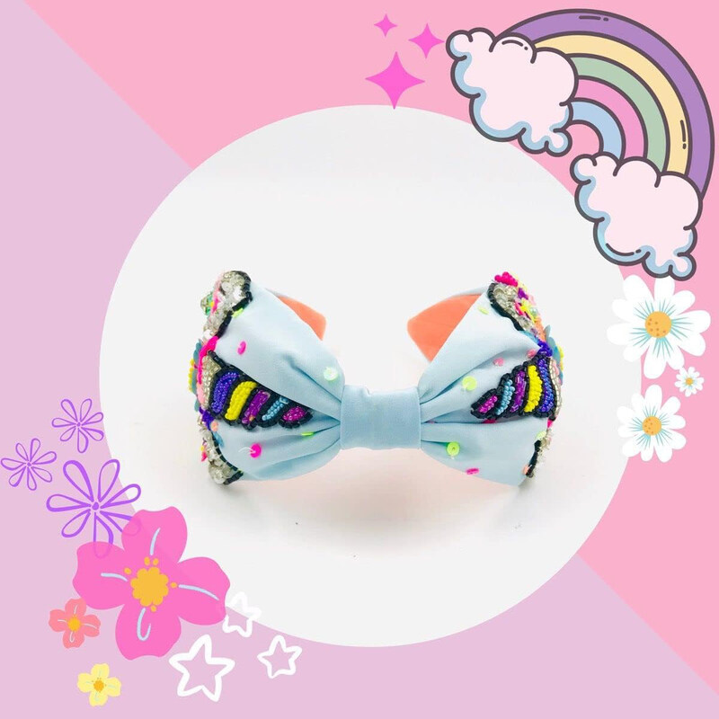 The Girl Cap Unicorn Beautiful & Elegant Design Stretchable Handmade Turban Headband, Blue