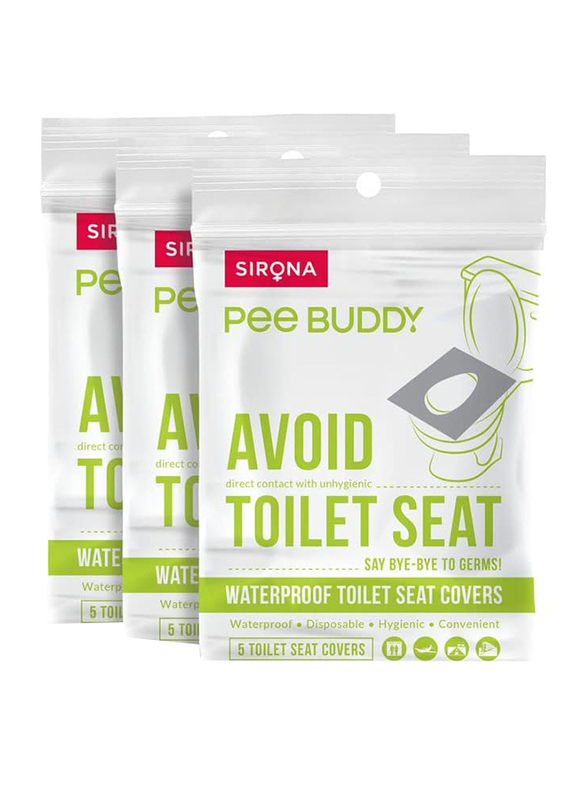 PeeBuddy Disposable Paper Toilet Seat Covers, 3 x 5 Sheets