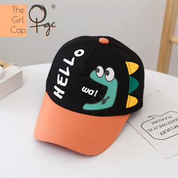 The Girl Cap Durable Hello Dinosaur Cap For Girls, Black