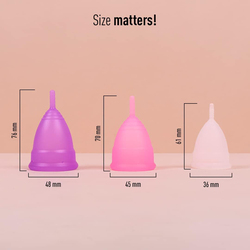 Sirona Reusable Menstrual Medium Cup for Women with Pouch, 2 Pieces