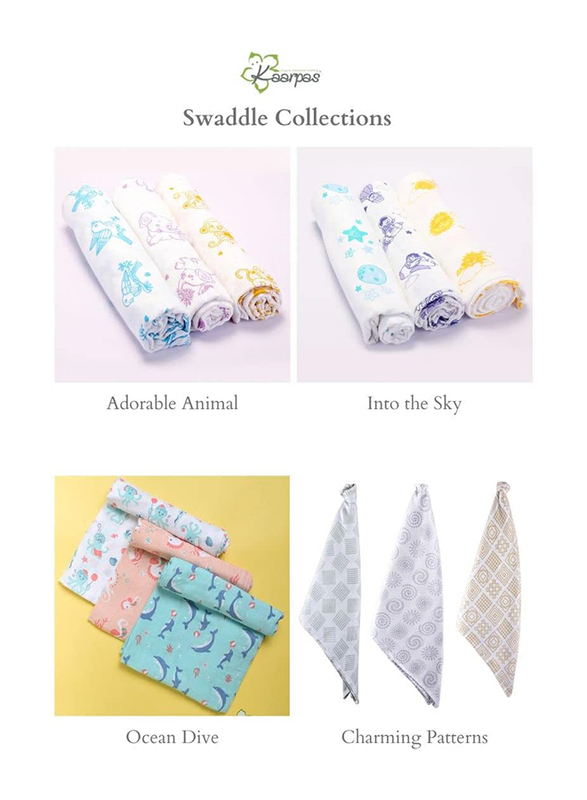 Buy Responsibly Premium Organic Cotton Muslin Sky Theme of Sun Baby Wrap Swaddle, 3-6 Months, Design 1